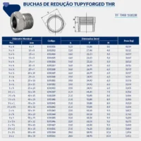 1001-_w Tupy - Bucha de Redução TupyForged Classe 3000 THR - Forjado Roscavel NPT