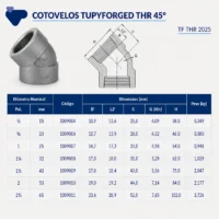 1009-_w Tupy - Cotovelo 45° TupyForged Classe 3000 THR - Forjado Roscavel NPT