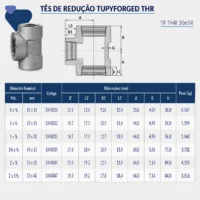 1045-_w Tupy - Tê de Redução TupyForged Classe 3000 THR - Forjado Roscavel NPT