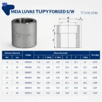 1104-_w Tupy - Meia Luva TupyForged Classe 3000 S/W - Forjado Soldavel