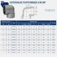 1107-_w Tupy - Cotovelo 90° TupyForged Classe 3000 S/W - Forjado Soldavel
