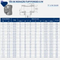 1145-_w Tupy - Tê de Redução TupyForged Classe 3000 S/W - Forjado Soldavel
