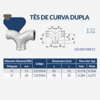 1255-_w Tupy - Tê de Curva Dupla BSP