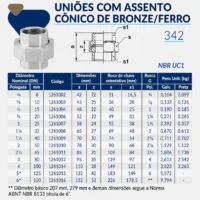 1261-_w Tupy - União com Assento Cônico de Bronze/Ferro BSP