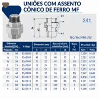 Tupy - União Assento Cônico de Ferro MF BSP