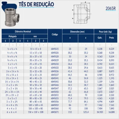 6845-_w Tupy - Tê de Redução NPT-300