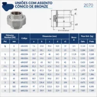 6861-_w Tupy - União Assento Cônico de Bronze NPT-300
