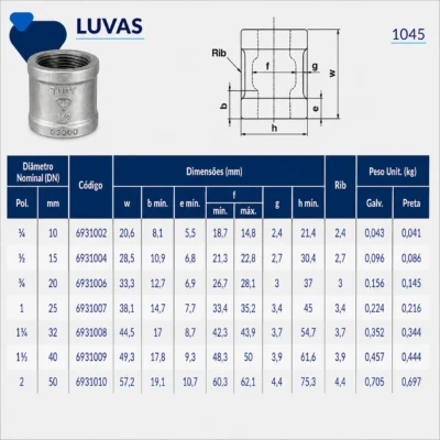 6931-_w Tupy - Luva NPT-150