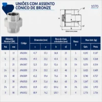 Tupy - União com Assento Cônico de Bronze NPT-150